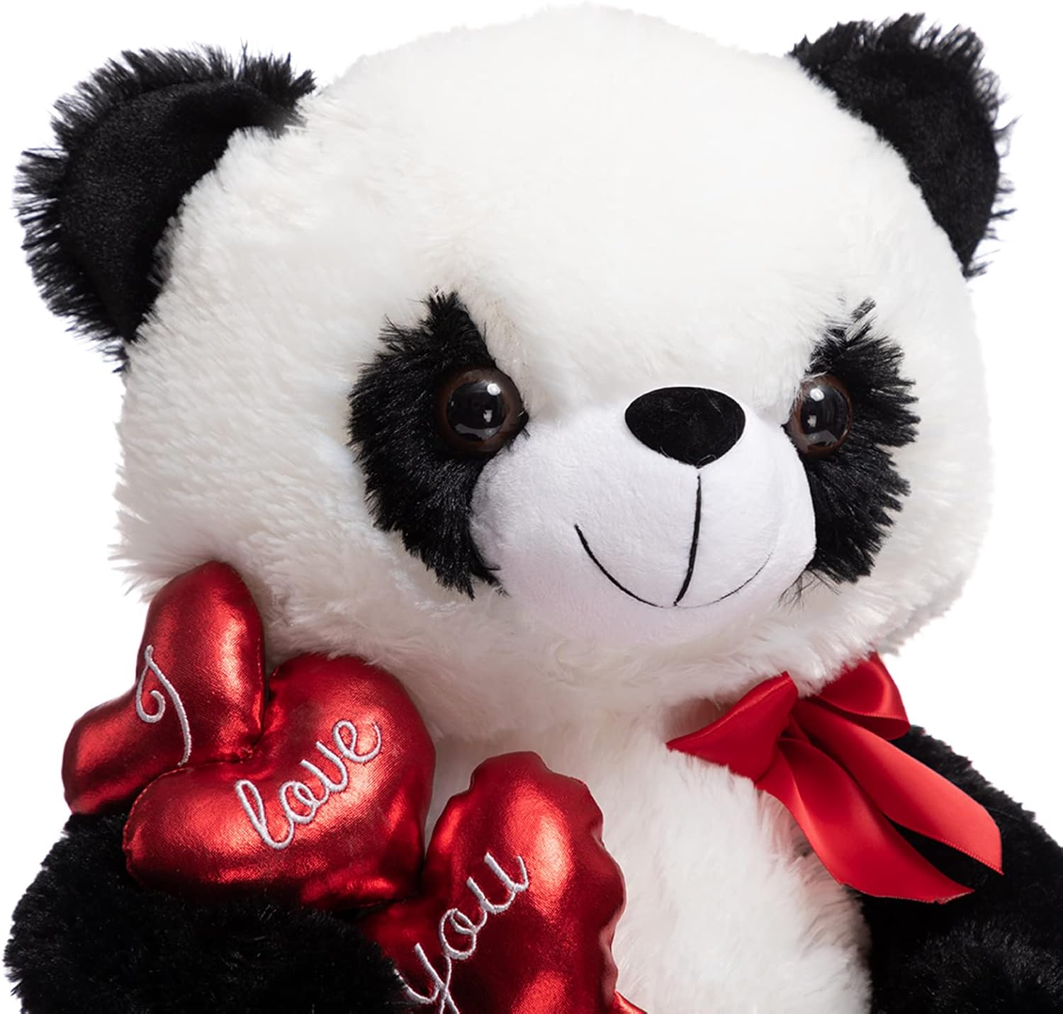 HollyHOME I Love You Panda Stuffed Animal Plush Panda with Red Hearts and Bow Sweet Plush Toy Gift 20 inches