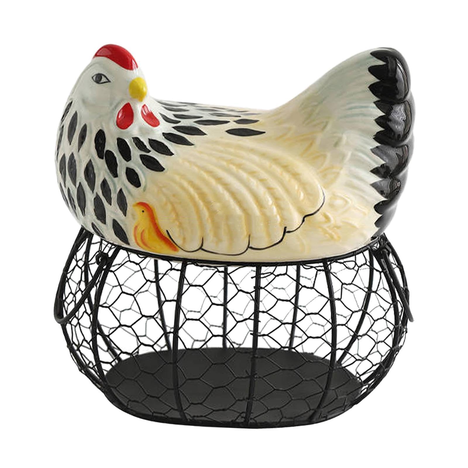 Cesta de huevos decorativa para organizar la encimera con un toque rústico