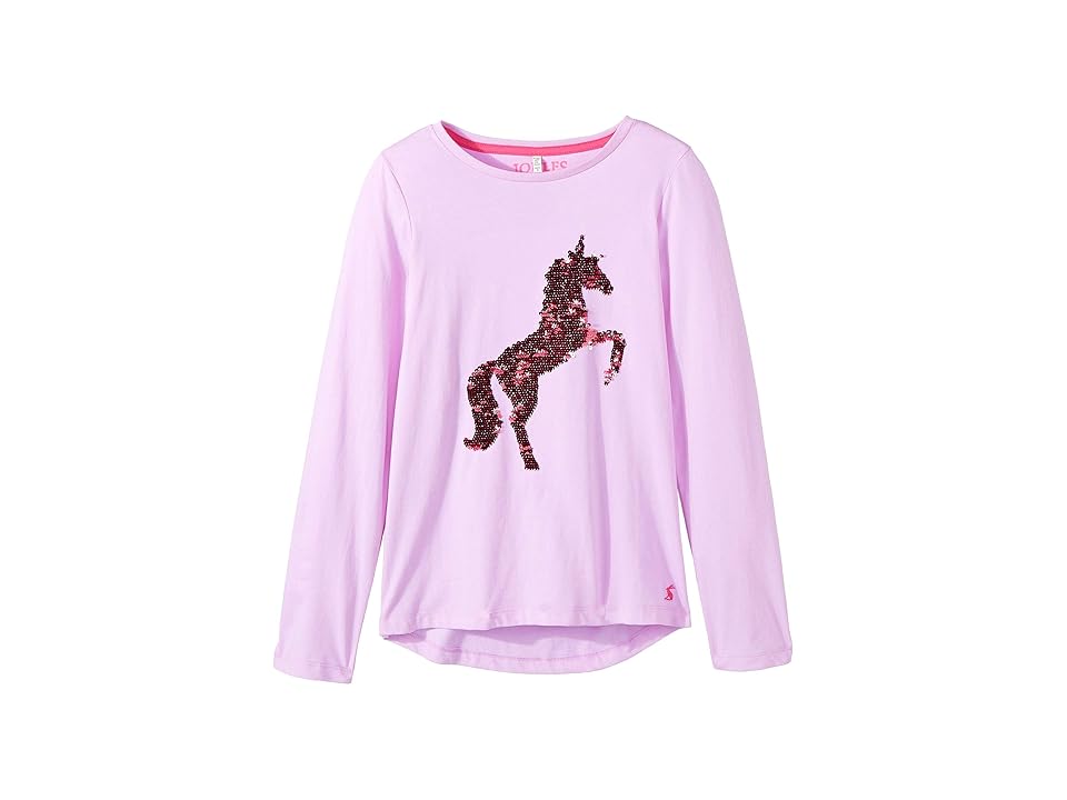 

Joules Kids Sequin Embroidery Jersey Top (Toddler/Little Kids/Big Kids) (Neon Mauve Unicorn) Girl's Clothing, Pink