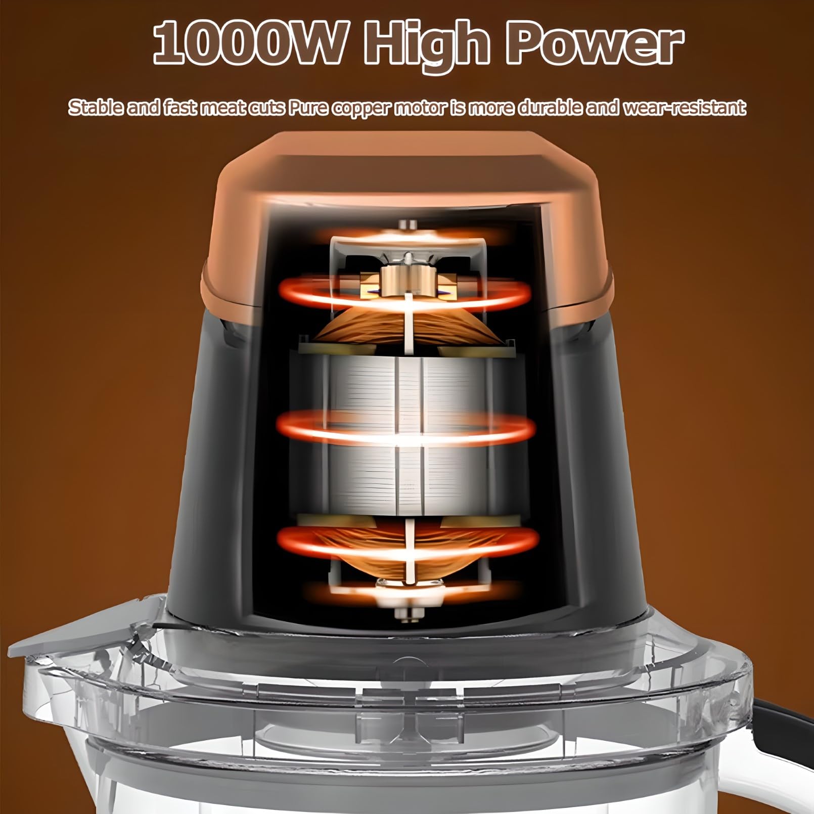 Zestaw Robota Kuchennego, Elektryczna Maszynka Do Mielenia Mięsa O Mocy 1000 W, Siekacz I Blender Do Warzyw O Dużej Pojemności 2 L, 6 Ostrzy Ze Stali Nierdzewnej Mikser Do Koktajli, Owoców I Przypraw