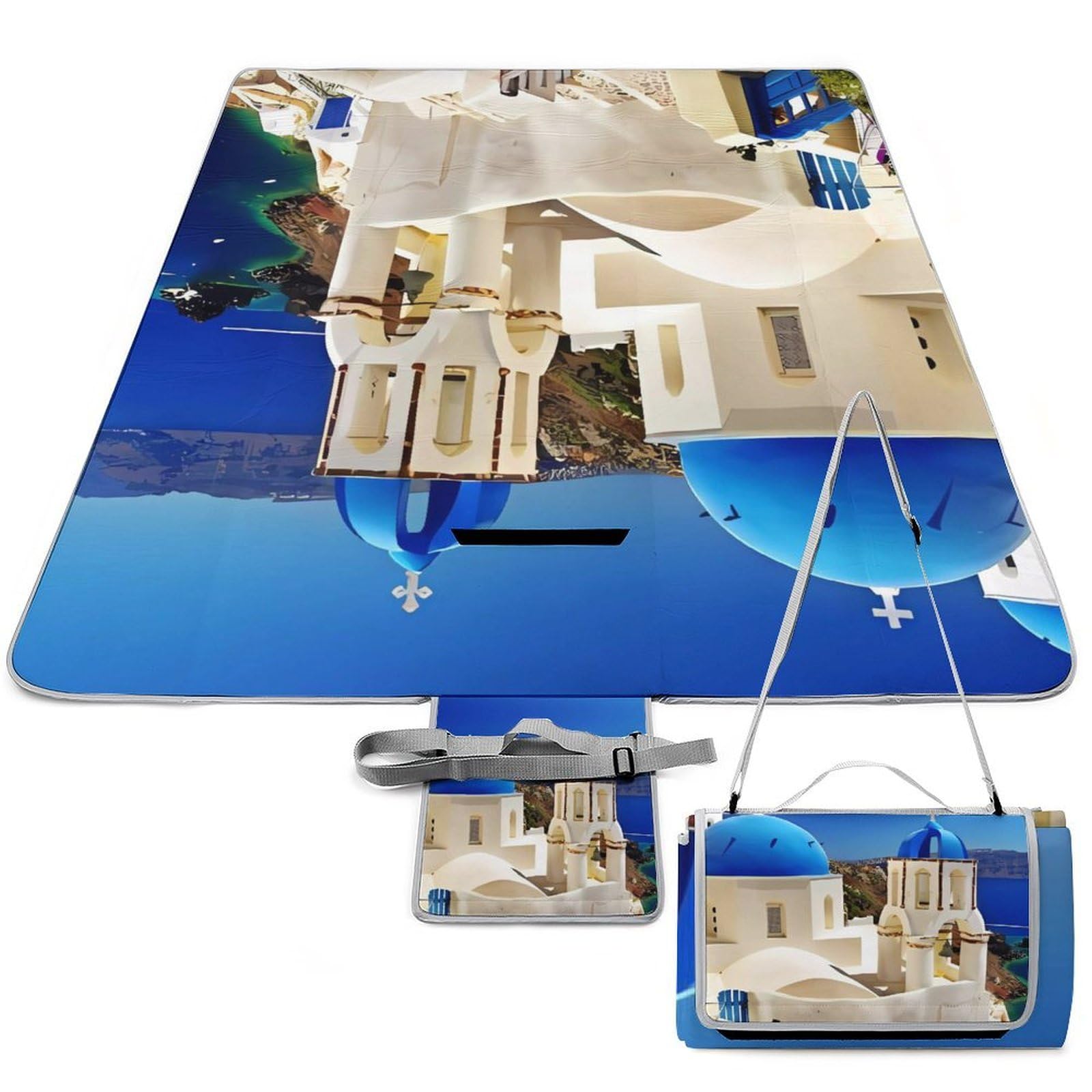 Couverture de pique-nique pliable Santorini 148x148cm tapis de sol portable étanche pour parc