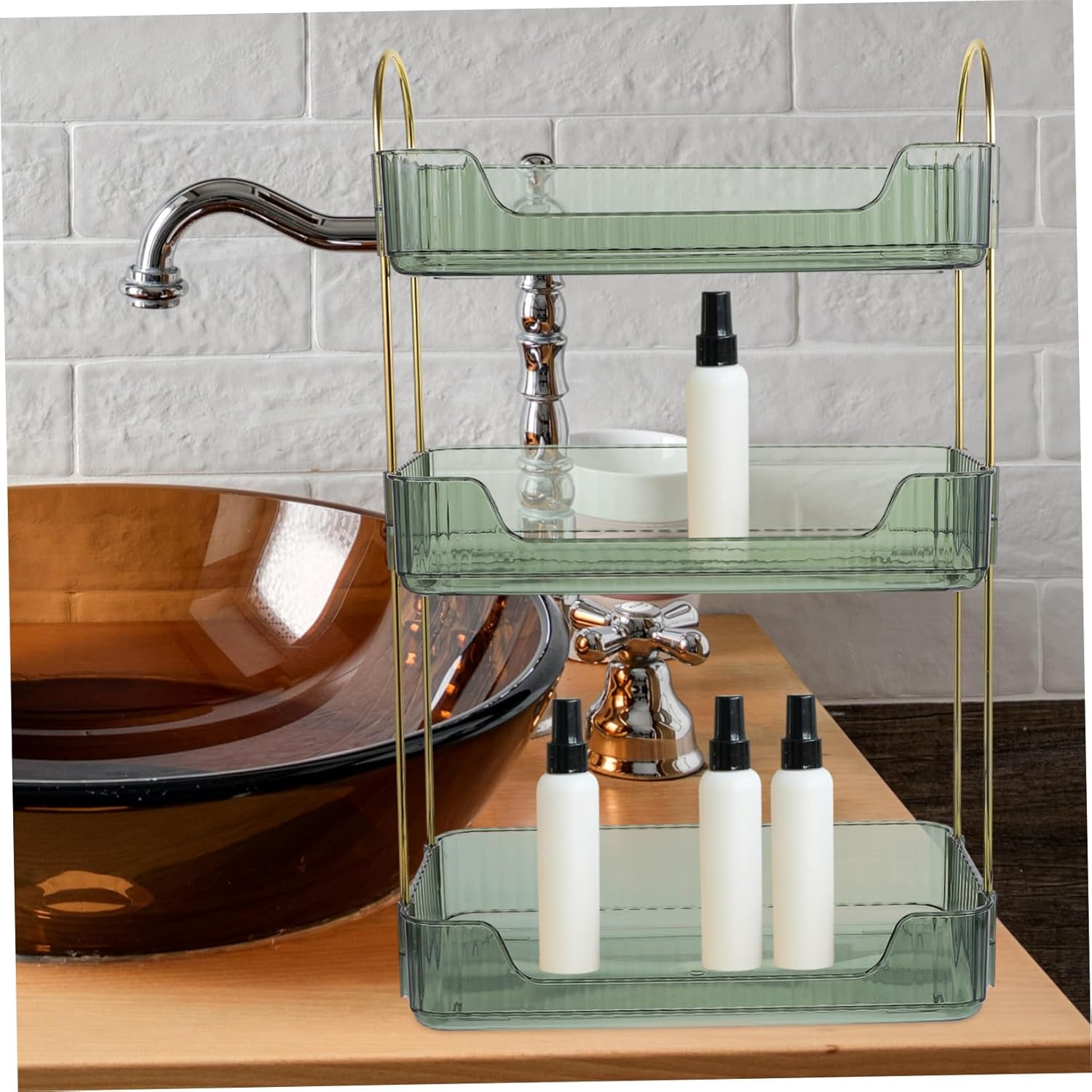 Bathroom Sink Organizer Countertop Storage Shelf Makeup Organizer for Vanity
