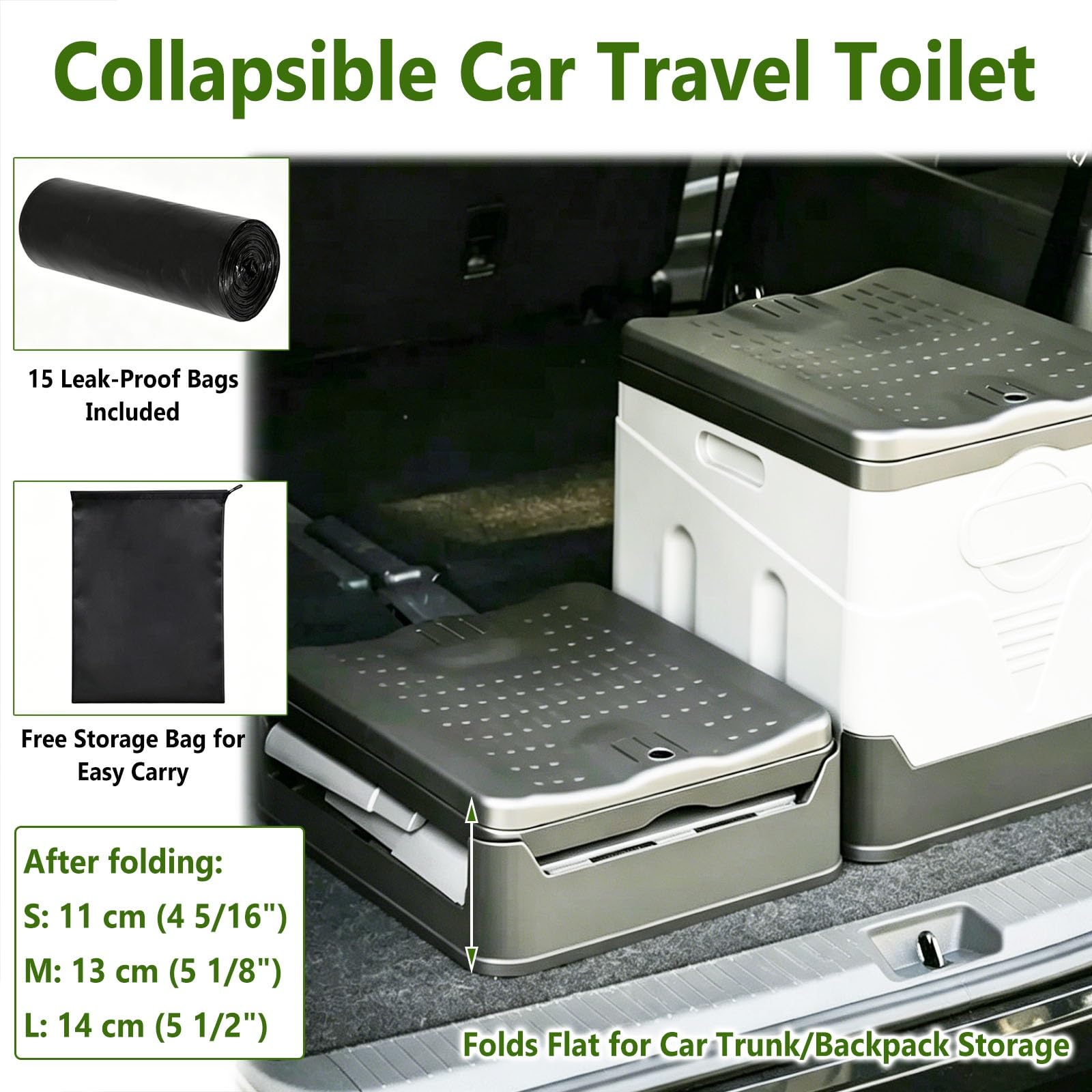 Inodoro portatil Inodoro Portátil Multifuncional para Viajes Todoterreno, Orinal De Viaje Ultraligero para Viajes por Carretera Y Acampada En Coche.