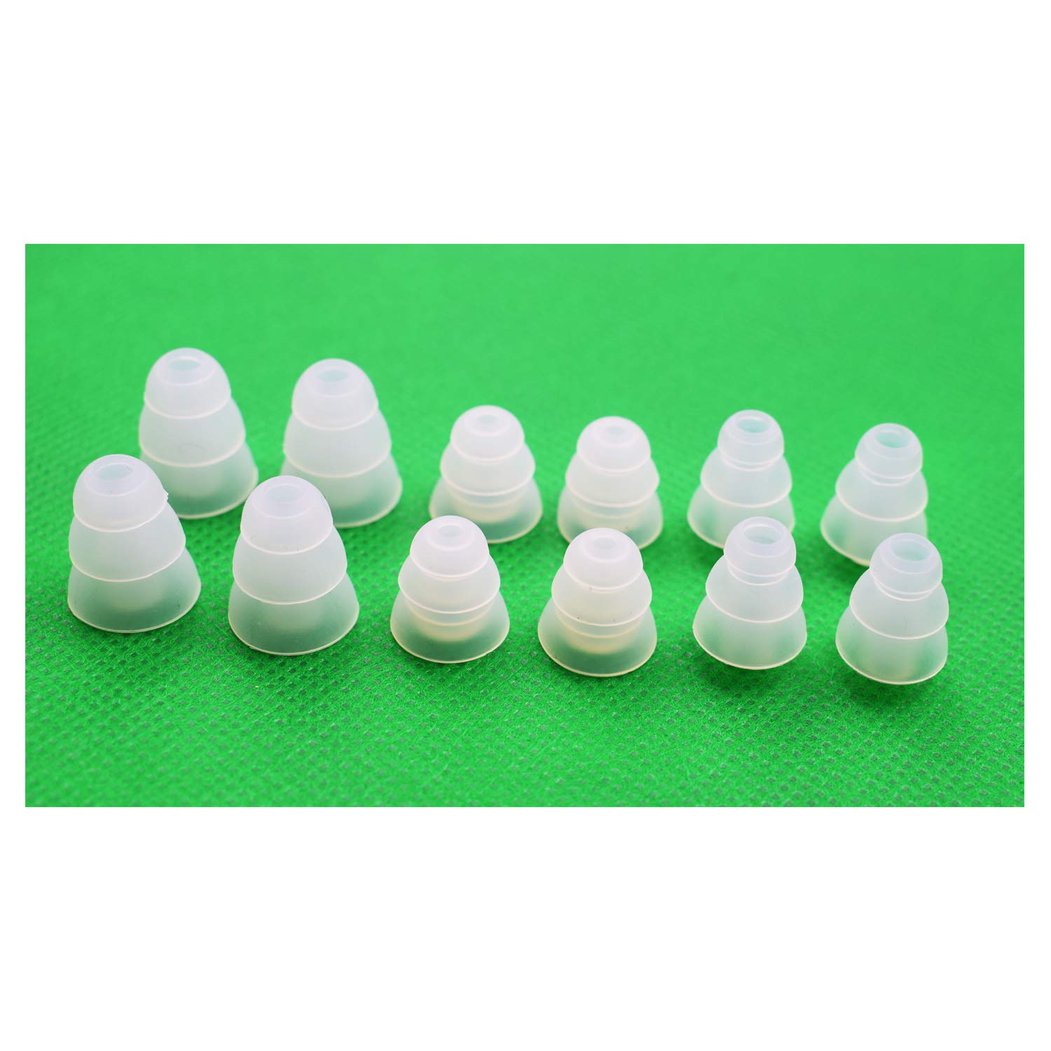 Motanar Triple Flange Ear Tip, 6 Pairs S/M/L Size Triple Three Flange Noise Isolate Silicone Cushion Ear Bud Tips with 4mm Connector Hole, Fit for Most in Ear Earphone (Clear(SML))