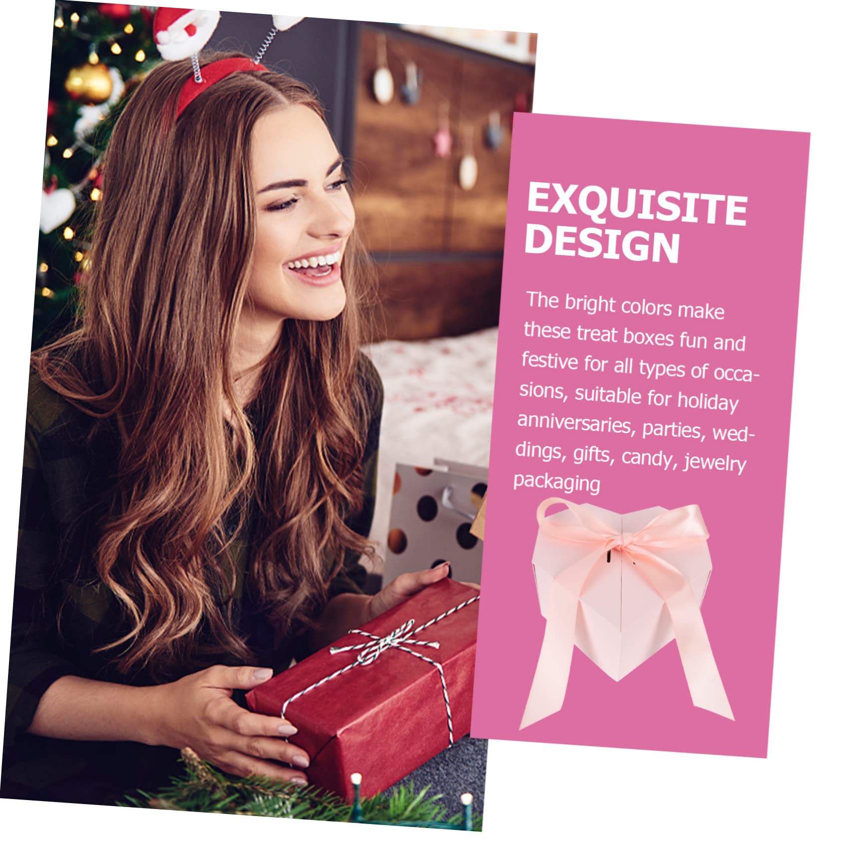 Alipis Tragbarer Koffer 2 Stk Liebe Geschenkbox Strumpffüller Schokolade Geschenkbox in Herzform Süßigkeitentasche Jahrgang Bonbonschokolade Hochzeitsbedarf Brautjungfer Polyester Papier