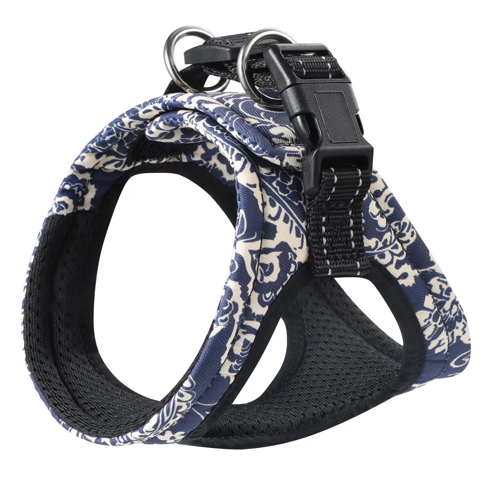 Dog Vest Harness, No-Pull Adjustable Velcro with Soft Sponge Pad and Reflective Handle Belt Metal Leash Hooks for Large Dogs Pets with Chest Size 19.7