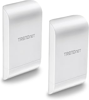 TRENDnet 10dBi Wireless N300 Outdoor PoE Pre-configured Point-to-Point Bridge Bundle Kit, TEW-740APBO2K, 2 x Pre-configured Wireless N Access Points, IPX6 Rated Housing, Built-in 10 dBi Antennas white