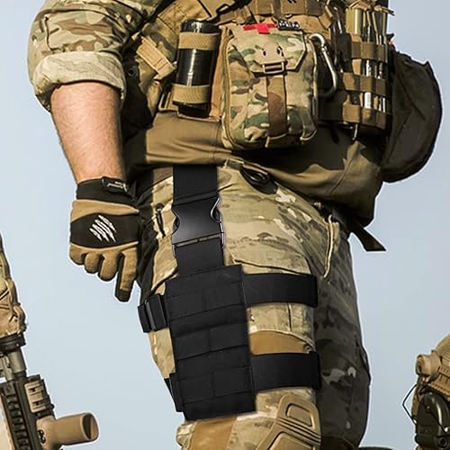 Miniatura 7 de 1 paquete de funda táctica para patas caídas, plataforma de nailon táctica MOLLE para patas de caída, plataforma ajustable para patas de caída,