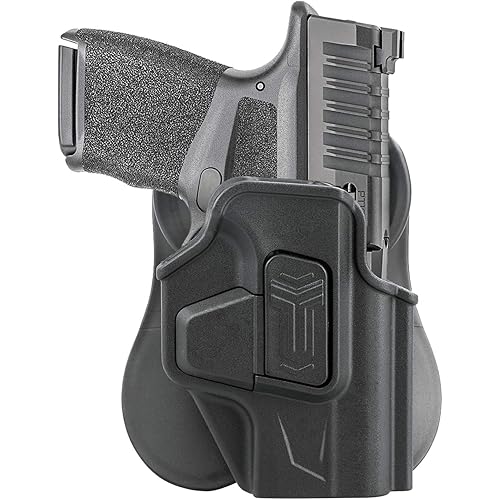 Gun Holster for Springfield Hellcat 9mm, OWB Paddle Holster, Tactical Belt Holsters, 360° Adjustable Polymer Holster, Open Carry Holster - Right Handed