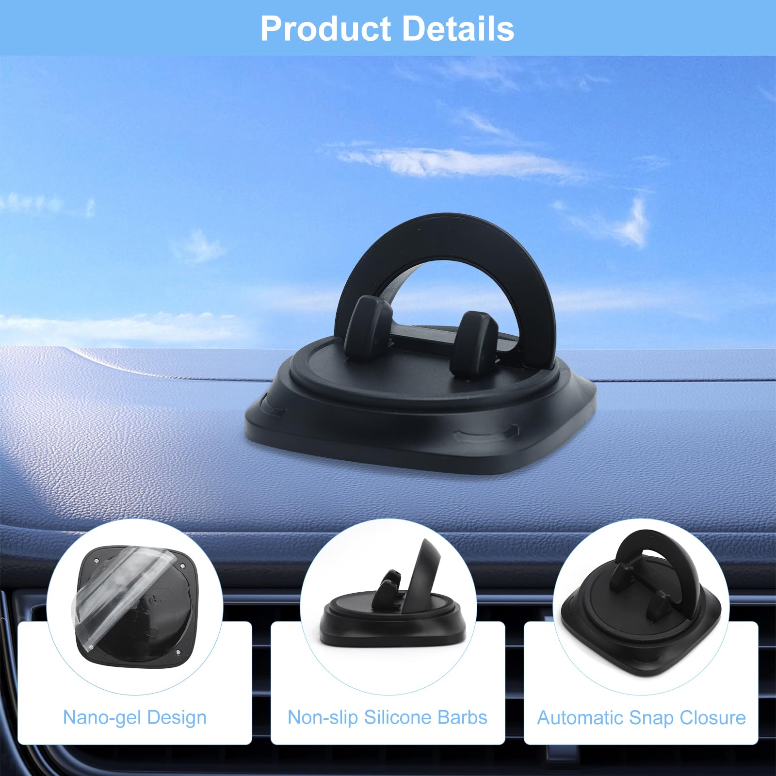 TOPK D46-X - Soporte De Teléfono Para Automóvil Con Rotación 360 Grados, Tablero, Parabrisas, Ventilación De Aire | ACCMOVIL