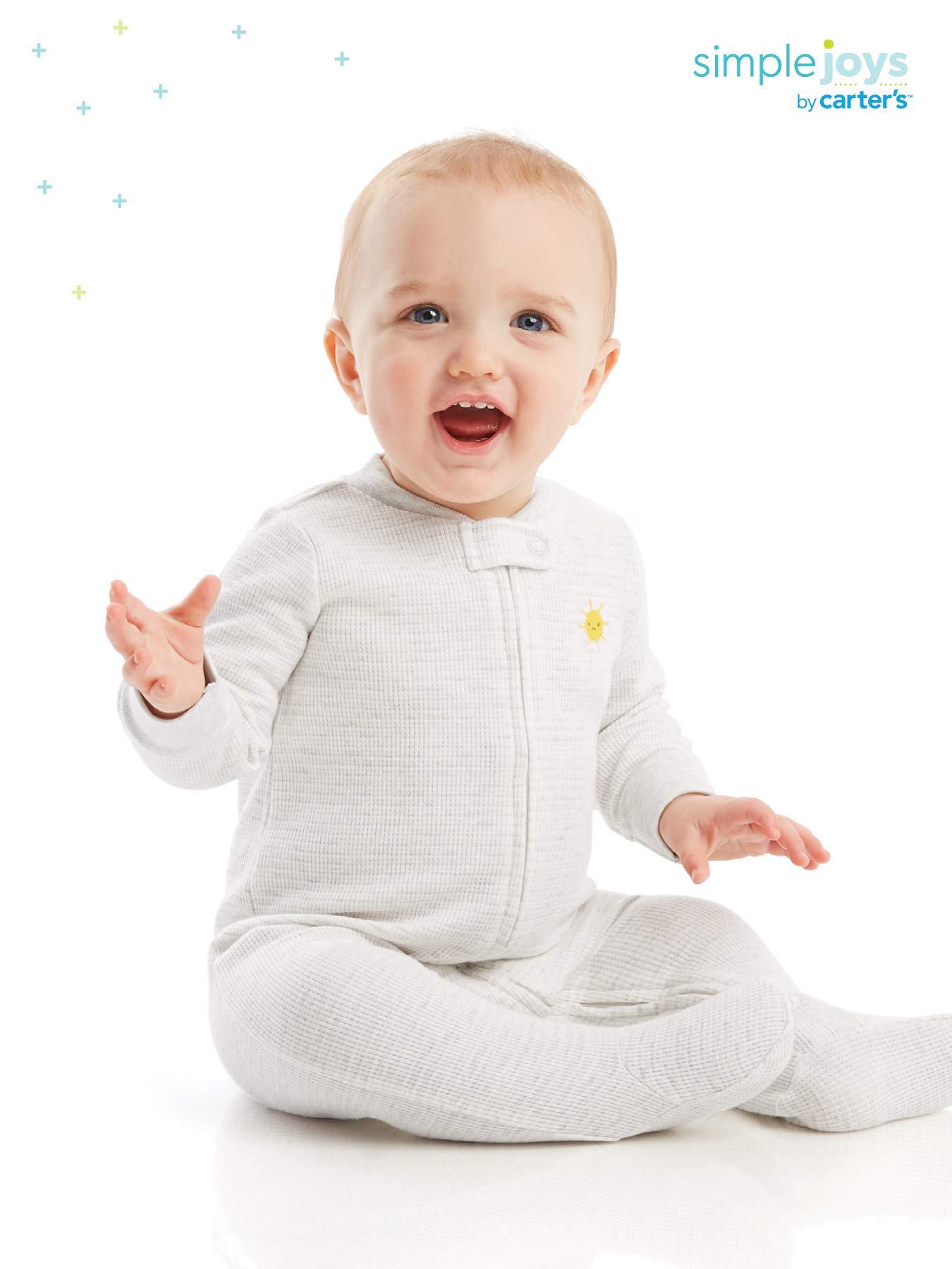 Simple Joys by Carter's Kapcie dla niemowlęcia/dziecka Uniseks - niemowlęta Baby 2-pack 2-way Zip Thermal Footed Sleep And Play