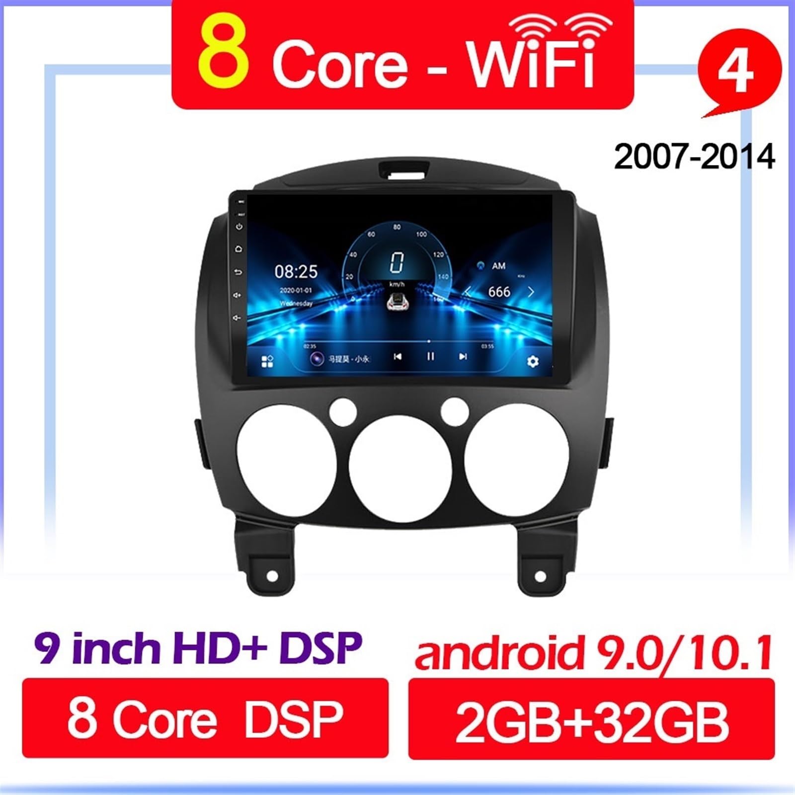 Samochodowy odtwarzacz multimedialny dla Android Radio