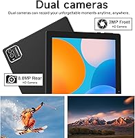 Vista 6 de NOVOJOY Tableta Android de 10 pulgadas con estuche y lápiz capacitivo con puerto USB Android 15 Tablet 2.0GHZ 2MP+8MP Cámara dual 6000mAh 12GB RAM