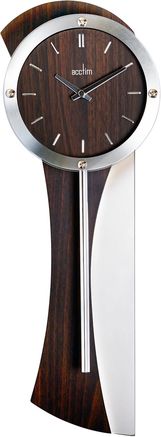 Acctim 28226 Bromsgrove Walnut Effect & Mirror Pendulum Wall Clock Amazon.co.uk Home & Kitchen