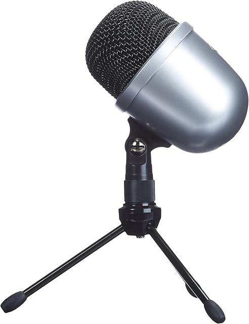 Amazon Basics Desktop Mini Condenser Microphone - Silver