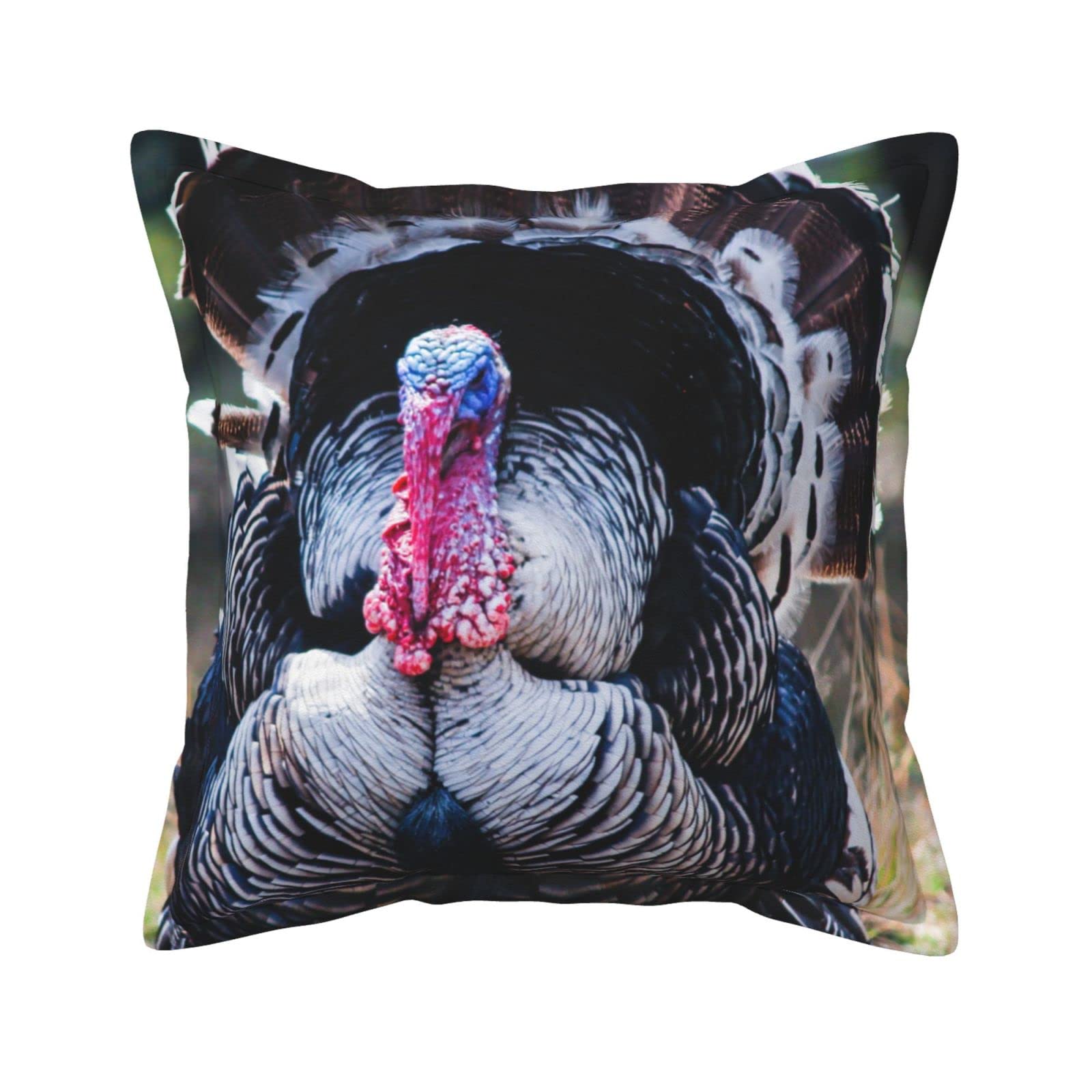 Housse de coussin dinde Thanksgiving imitation cuir, accessoire chic pour canapé de salon