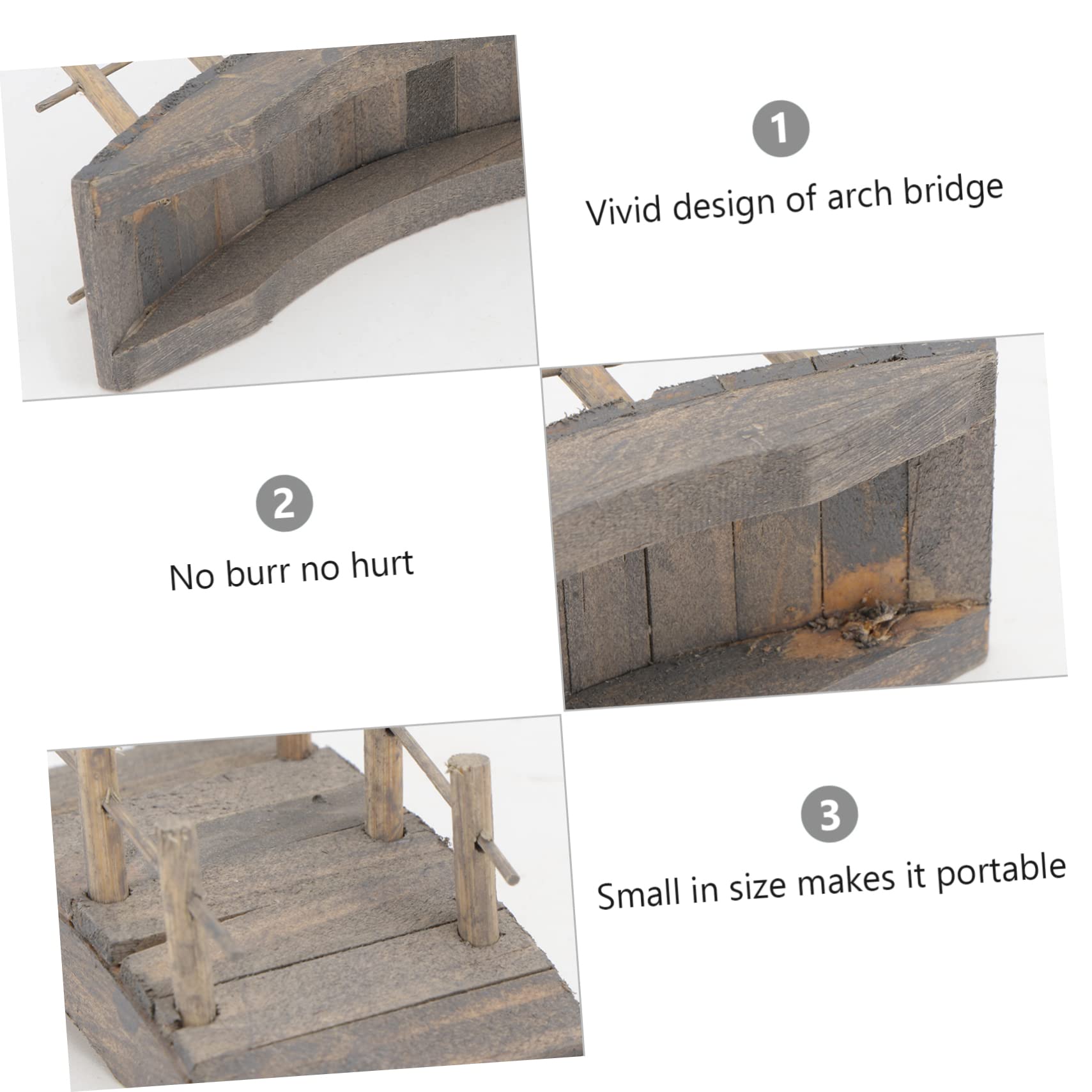 Yardenfun 1 Pc Mini Puente De Arco De Madera Puente De Madera Estatuilla Mini Puente Kits De Mini Terrario Decoración De Mini Puente Decoración del Hogar Puente Bonsai Planta Escritorio