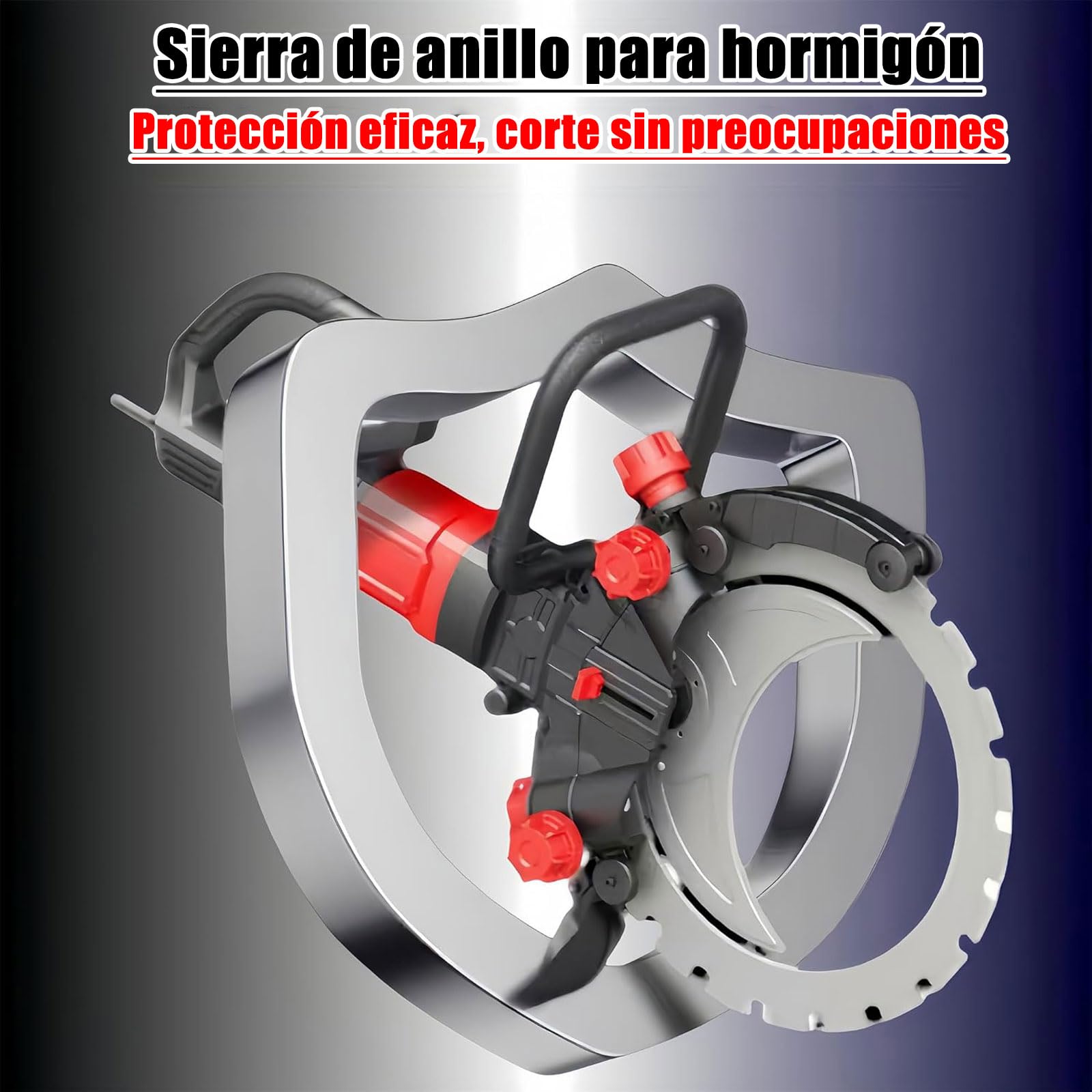 Sierra De Anillo Eléctrica Sin Escobillas para Hormigón, Sierra De Anillo De 16 Pulgadas para Ranurar Muros De Hormigón con Suministro De Agua Húmeda Y Polvo, Profundidad De Corte De 300mm