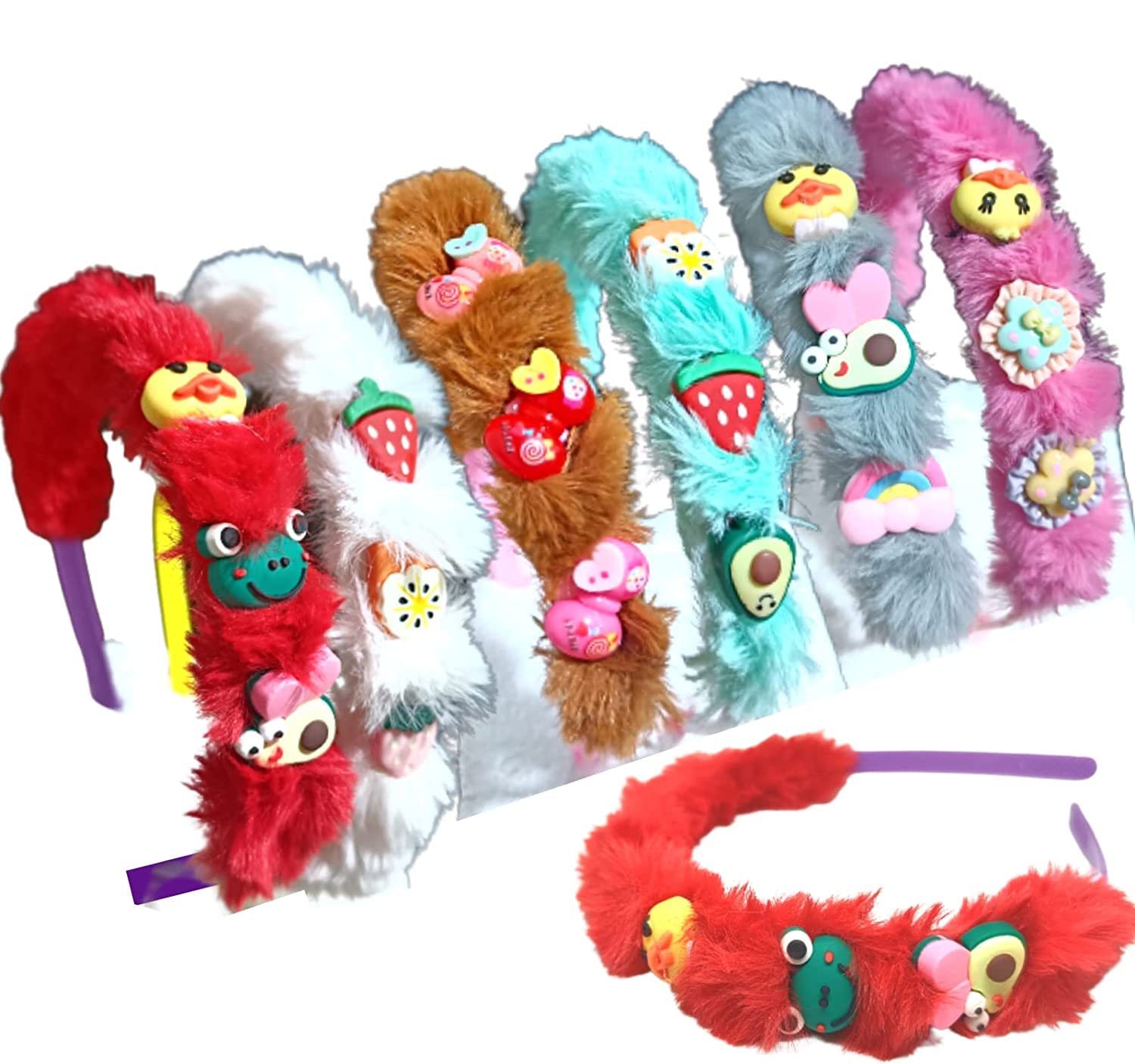 Quarya Hairbands Furry Fluffy Soft Colorful Hair Bands with Cartoon Stickers HeadBands Hair Accessories for Baby Girls Toddlers Kids Multi-Color (Pack of 6 pcs) (B0C53JPRHX) Amazon Price History, Amazon Price Tracker