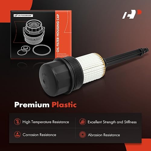 Miniatura 3 de A-Premium Conjunto de tapa de carcasa de filtro de aceite compatible con Mercedes-Benz C240, C280, C32 AMG, C320, E320, E430, E500, CL500, CLK500,