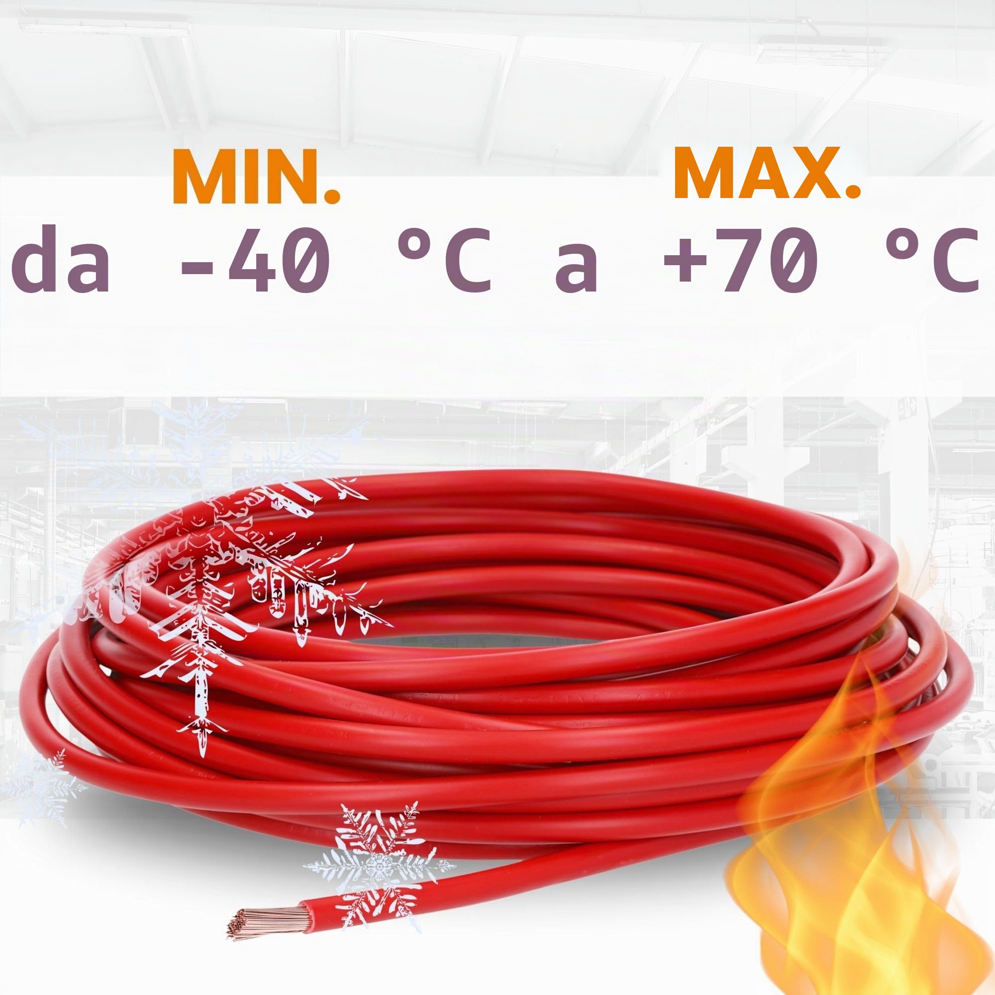 Lapp 4520046 H07V-K 16 mm² Rosso - Cavo di Cablaggio Flessibile in PVC | Filo di rame nudo classe 5 al metro, ideale per quadri elettrici, impianti di distribuzione e cablaggio macchinari.