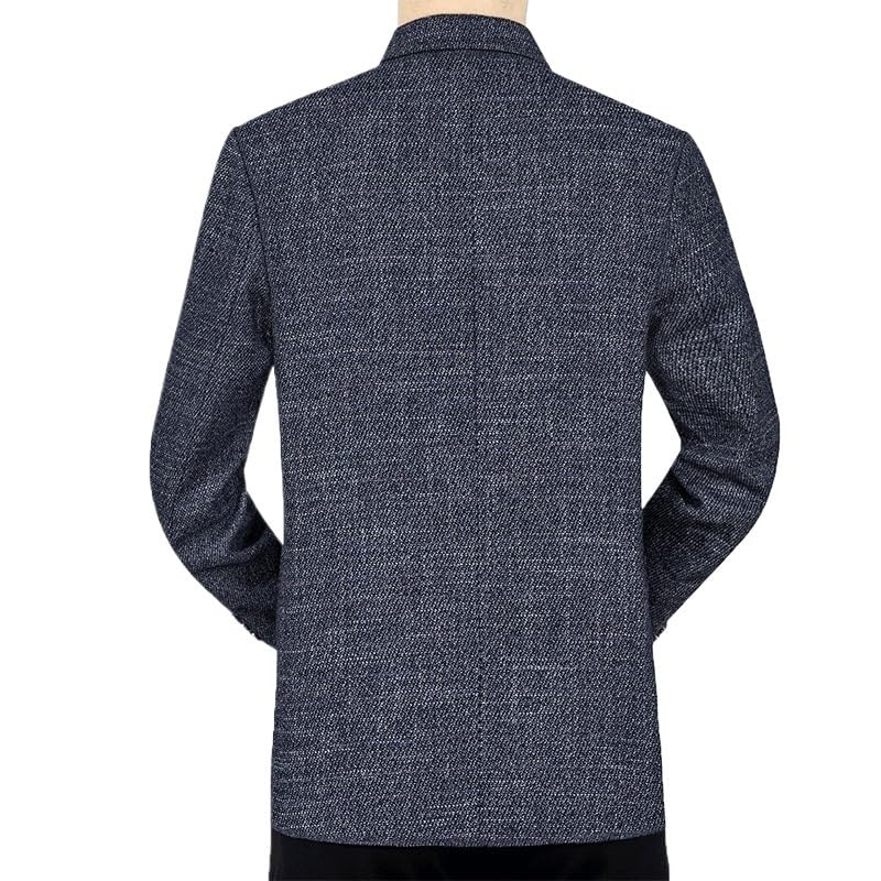 Men's Blue Tweed Two Button Smart Wash Blazers Regular Fit Cotton Sport Coat Casual Suit Jacket2