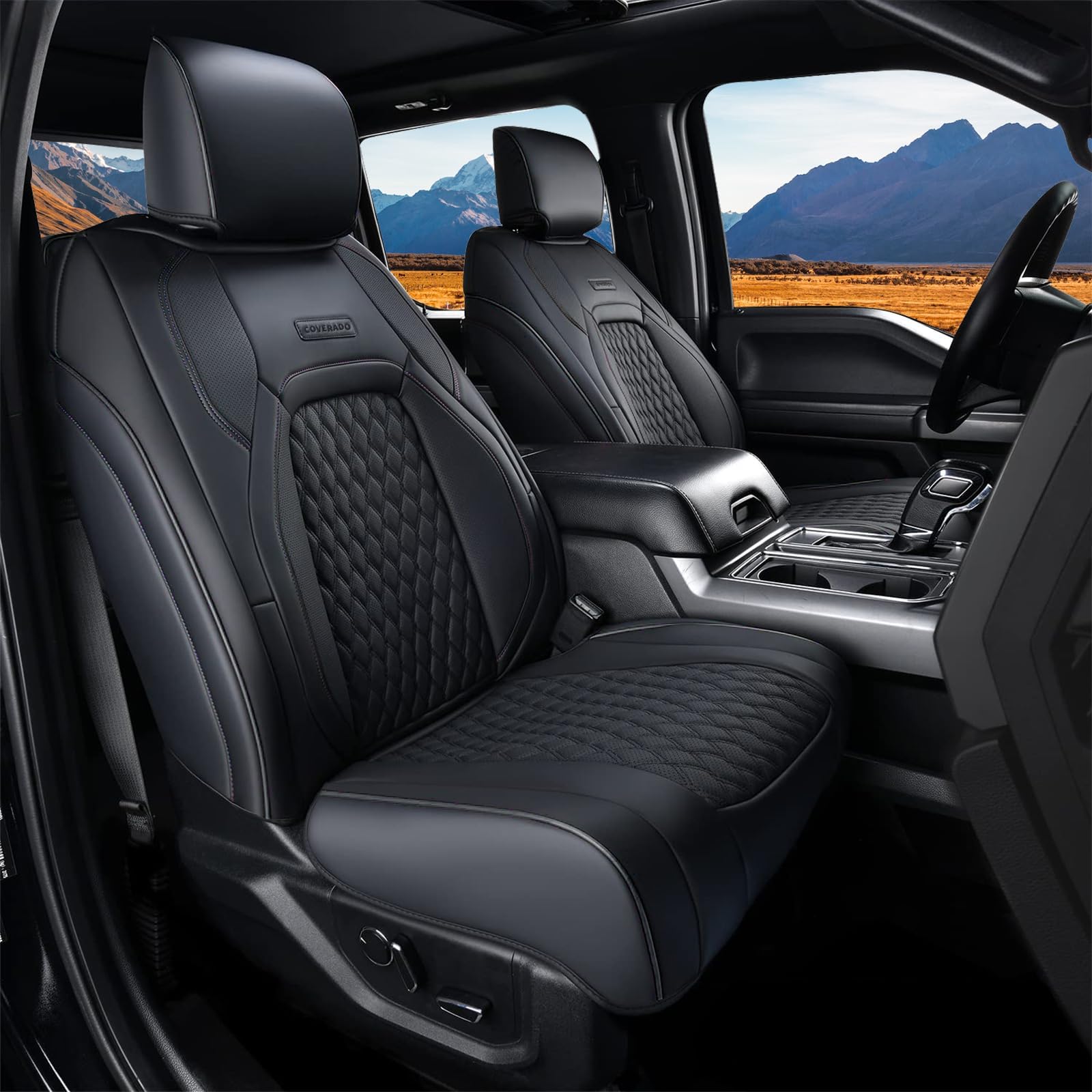 Coverado Seat Covers Full set for Jeep Wrangler, Waterproof Car Seat Covers for Truck Automotive Seat Covers Custom Fit for 2013-2017 Jeep Wrangler JK