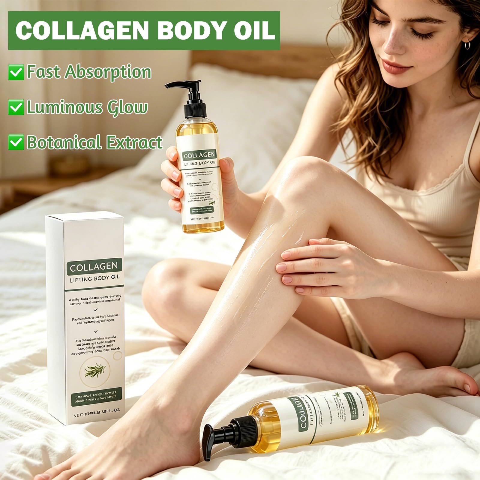 Olejek do ciała Lifting Kolagen, 2 szt. Olejek kolagenowy do ujędrniania skóry 100 ml odżywczy olejek do ciała dla wszystkich rodzajów olejków kolagenowych, zmarszczek i rozstępów na szyi, klatce