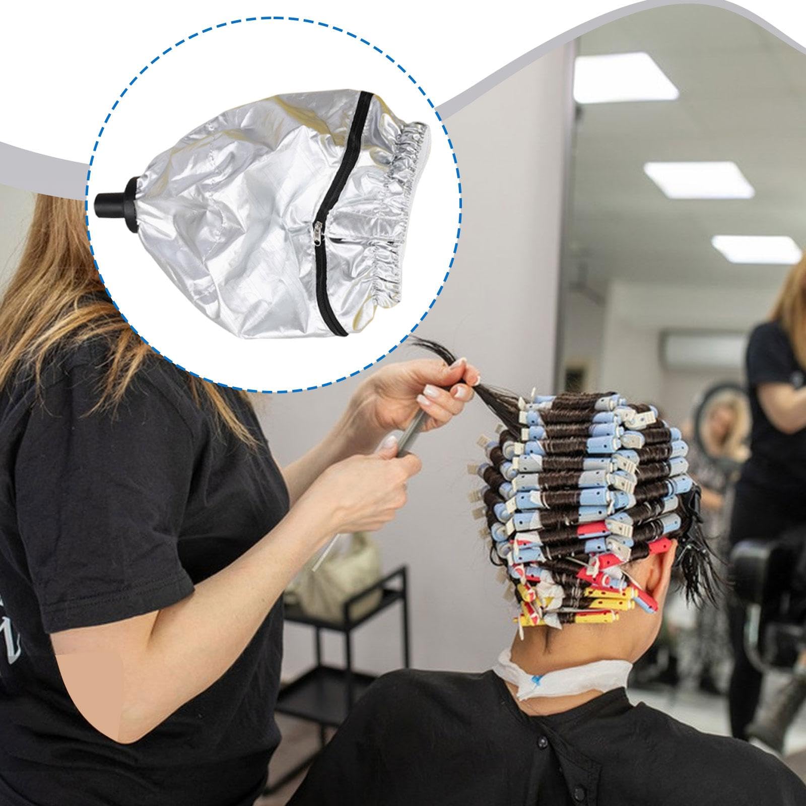 B Baosity Bonnet pour Sèche-cheveux Capuchon Chauffant à Vapeur Casquette pour Teinture Soin Cheveux Fonction Pratique Convient Aux Femmes Hommes Salon Maison, Type Inclinable