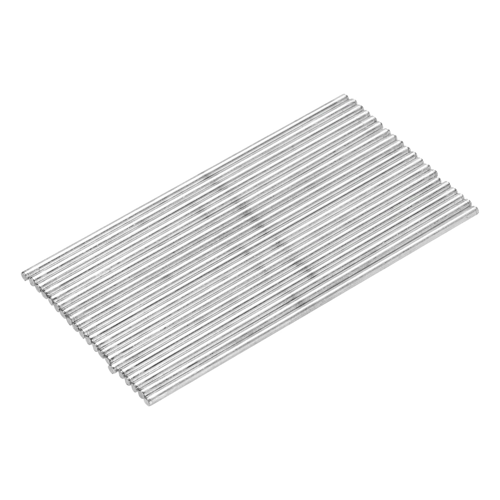 sourcing map 20pcs 2.5mmx100mm Toys Shaft Round Rod Iron Shaft Silver