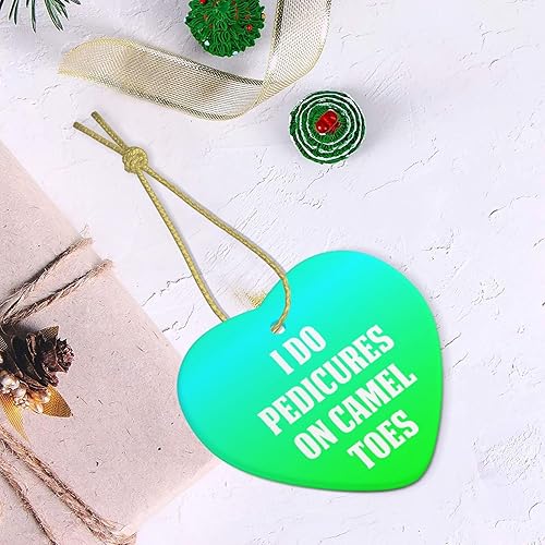 Miniatura 5 de I Do Pedicures On Camel Toes - Adorno colgante de corazón de cerámica para celebraciones familiares y decoraciones de árboles, regalo ideal para