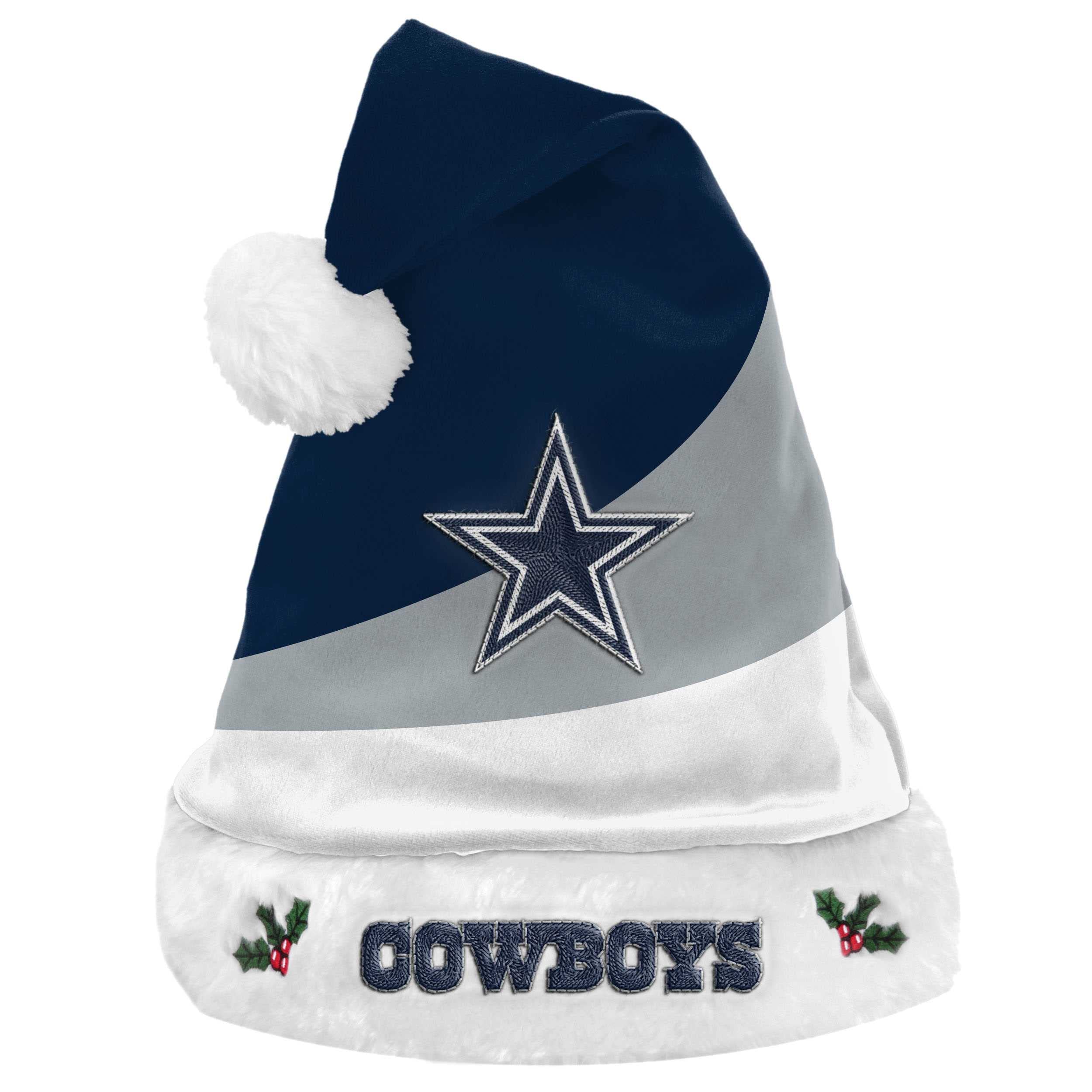 FOCO Dallas Cowboys NFL 2021 Colorblock Santa Hat - One-Size
