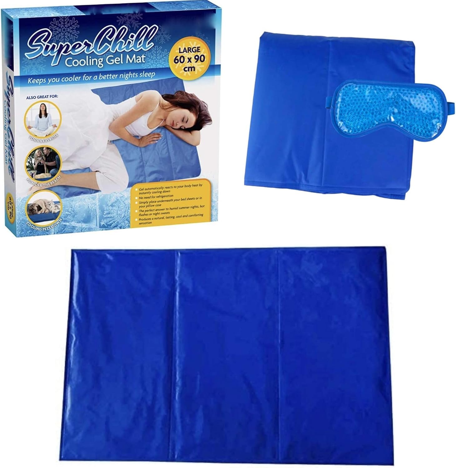 ADEPTNA Magic Multi Functional Self Cooling Gel Pad Mattress Topper Mat Cushion Yoga Pet Bed