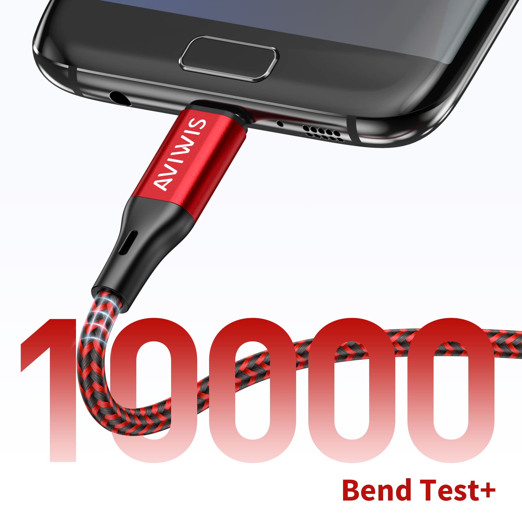 AVIWIS Cavo Micro USB, [3 Pezzi 2M] Cavi Micro USB Rapida Ricarica Nylon Intrecciato Caricabatterie Android di Ricarica Compatible with Samsung Galaxy S7/S6/J7/J5, Note 5, Huawei, Honor, LG, Kindle