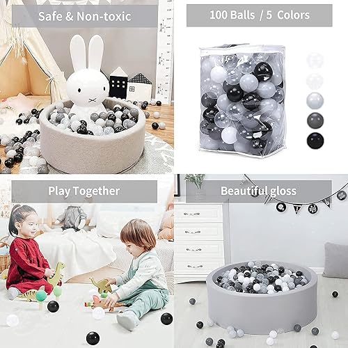 Vista 265 de STARBOLO Ball Pit Balls for Toddlers Phthalate Free BPA Free Non-Toxic Crush Proof Play Balls for Toddlers Kids Pool Playhouse Pack of 100 200 500