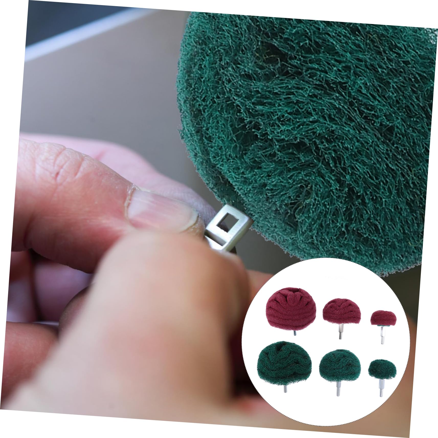 2 Set Lucidatura Per Trapano Lucidatura Mola Abrasiva Accessori Per Utensili Rotanti Testa Abrasiva Tampone Abrasivo Rosso 6 pezzi*2