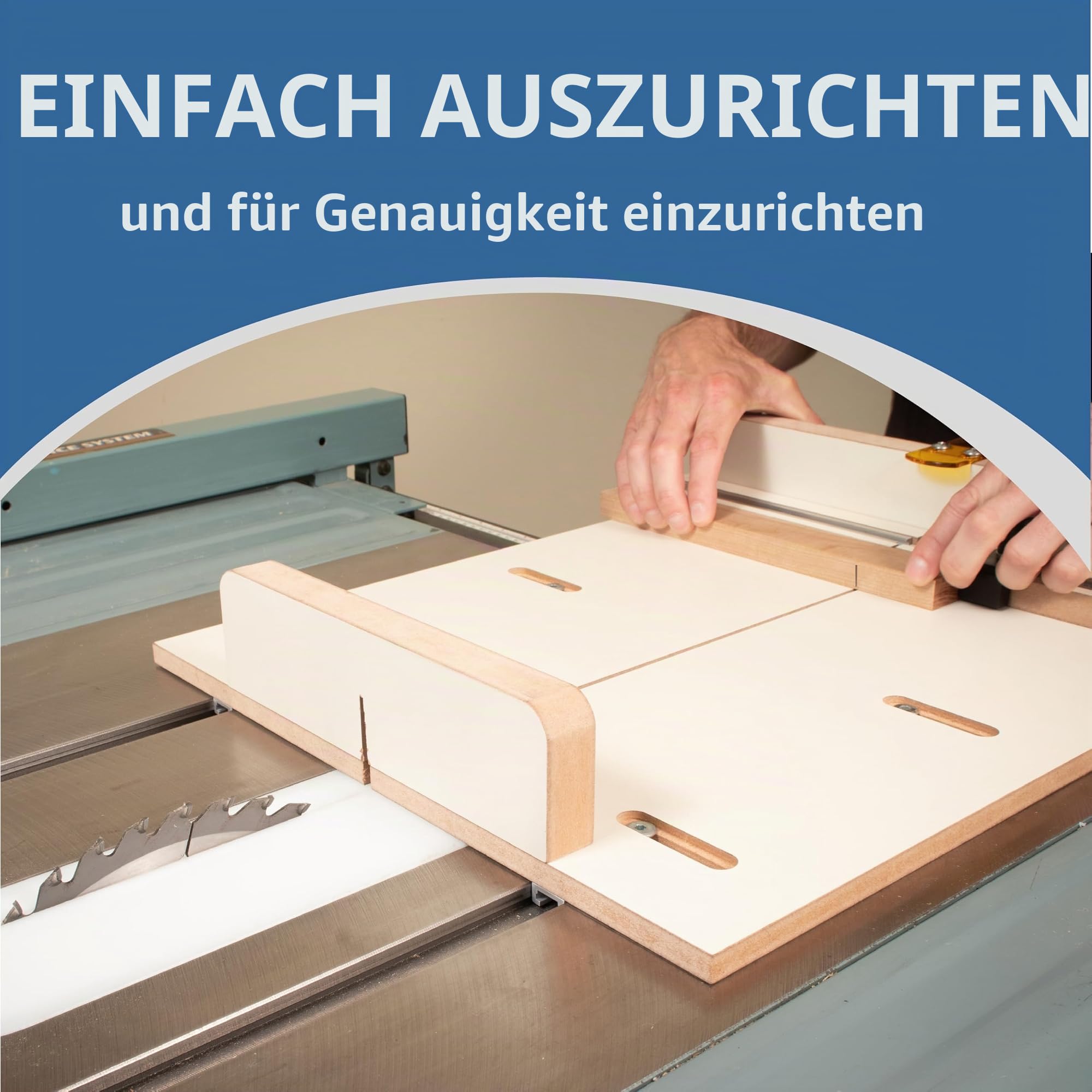 Fulton MDF-Kreuzschnittschlitten für Tischsäge, Aluminium-Gehrungsschlitzschienen, verstellbarer Anschlag und transparenter Schutz, präzise präzise Gehrungen, Kreuzschnittschlitten für eine Tischsäge