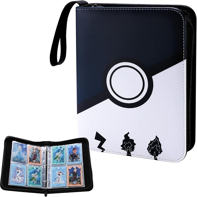 Card Folder 400 Pocket Trading Card Binder Albums Pages Card Book Storage Portable Organizer Case for Game Cards Exploding Kitten Skylanders Top Trumps Fortnite