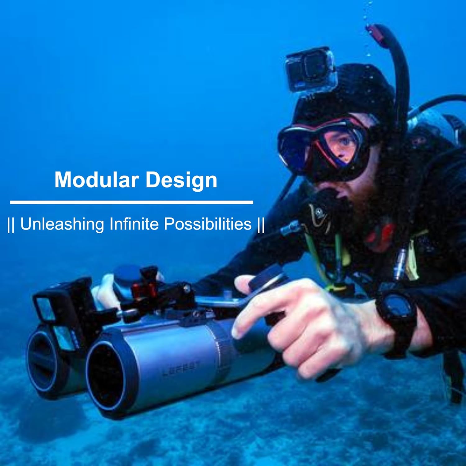 LEFEET P1 submarine scooter | Scooter of the high -performance modular sea, standard 100W model battery, with camera support omp : 2m/s mas. 7 71