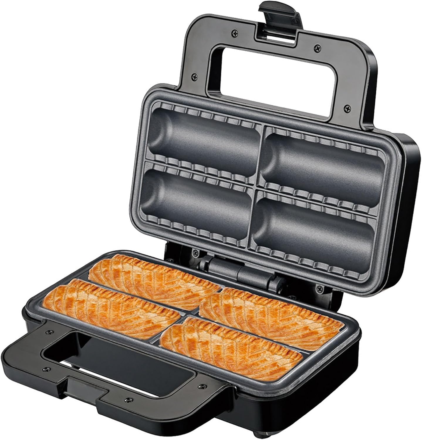 Macchina Elettrica Per Involtini Di Salsiccia, Forno Antiaderente A 4 Griglie Per Impasti, Griglia Riscaldante Su Entrambi I Lati Per Involtini Di Salsiccia Fatti In Casa, Pasticcini E Panini