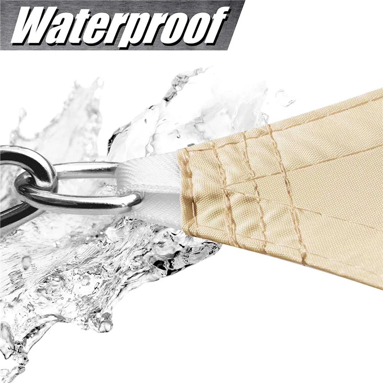 Vela Ombreggiante Tendalino parasole triangolare for esterni, impermeabile, con protezione UV(Beige,2mx2mx2m)