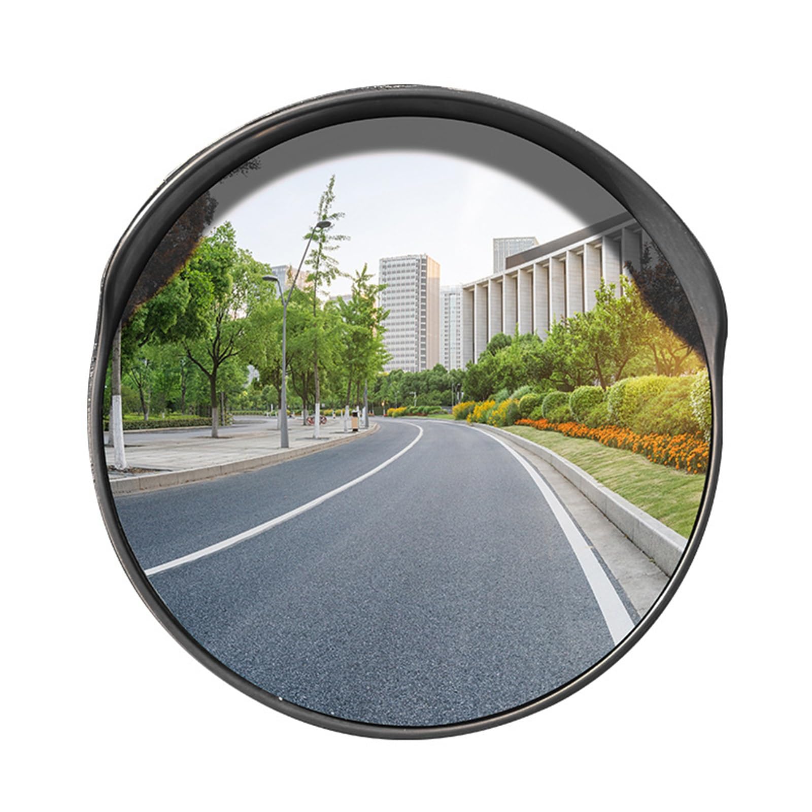 Traffic Mirror 60 cm avec Support Mural, Miroir Sortie Garage pour Magasin, Garage, Entrepôt, Angle Mort, Bureau, Parking(Black)