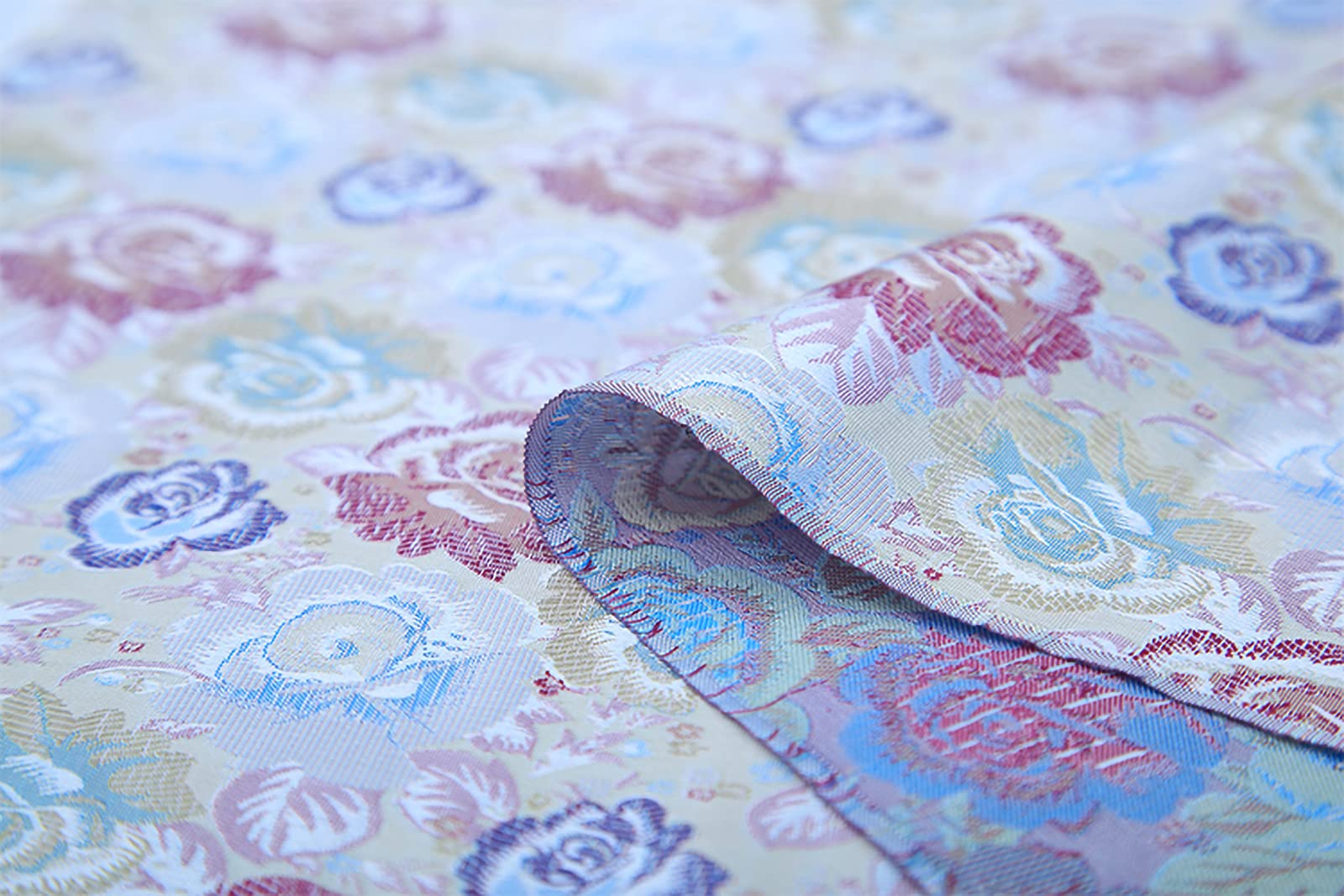 Brokatstoff, Rosen-Jacquard, 90 cm breit, Meterware, for Kleidung, handgefertigte Taschen, Kissen, Cheongsam(Dark Green)