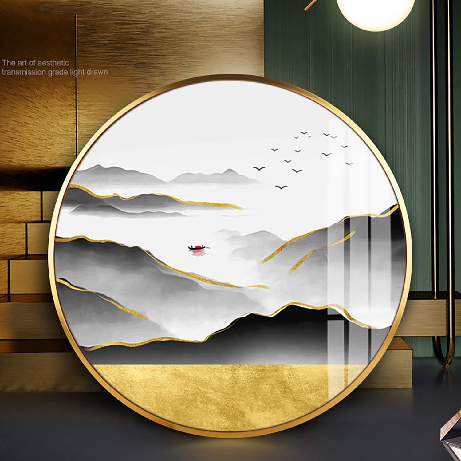 Houten fotolijsten, ronde fotolijst van aluminiumlegering, licht luxe perspex venster chique fotolijst, for wandmontage decor (Color : Brushed Black, Size : Diameter 60cm Houten fotolijsten, ronde fotolijst van aluminiumlegering, licht luxe perspex venster chique fotolijst, for wandmontage decor (Color : Brushed Black, Size : Diameter 60cm