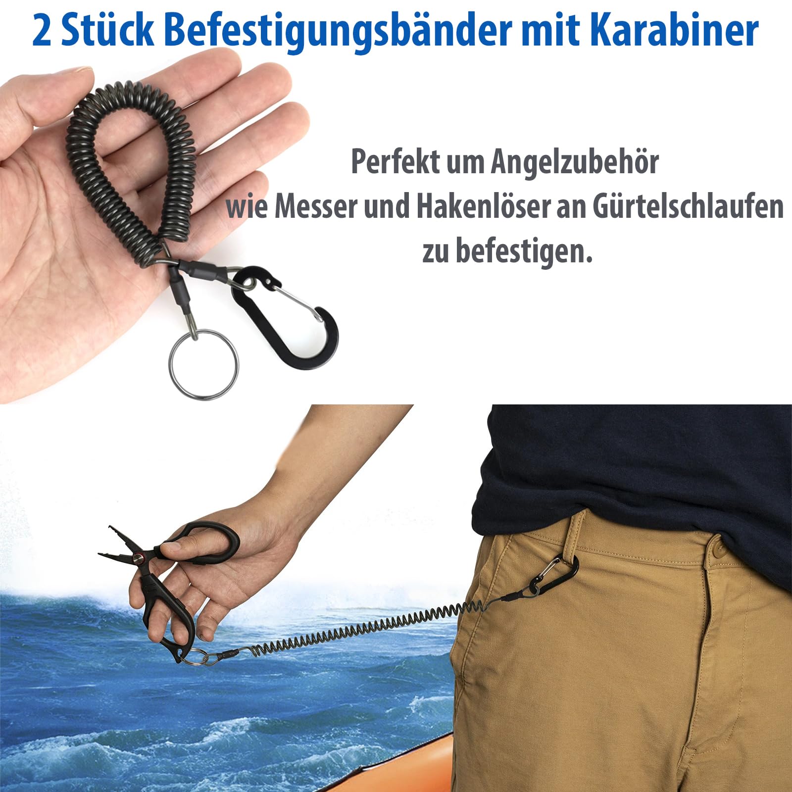 Angelset Komplett für Einsteiger & Profis Multifunktionale Angelbox mit Filiermesser, Maßband, Hakenlöser, Fischgreifer, Schere, Multizange & Schneidebrett Perfektes Fischen Set & Angelkoffer Zubehör