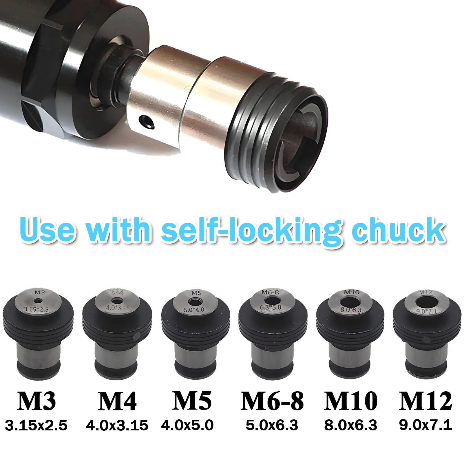 Mini Pistola de roscado neumática M3-M12, Ligera y portátil, Evita la Rotura de la Rosca, Ideal para Metales Blandos como Aluminio, Cobre y plástico.