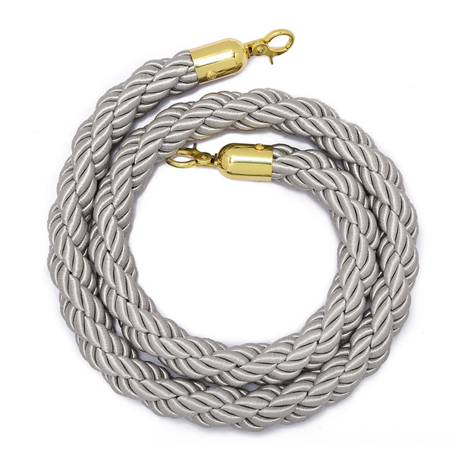 Barrera de control de multitudes gris chapada en oro, perfecta para entradas de eventos, bodas, cines, hoteles y fiestas, paquete de 2 y elegante soporte de seguridad