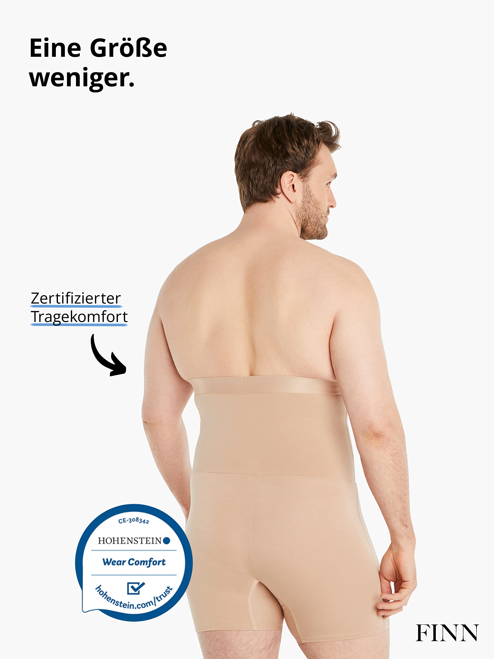 FINN Shapewear Herren Boxershorts – Bodyshaper Mieder mit Bauchweg Effekt | Figurformende Unterhose für Männer – Stützende Shaping Shorts aus Baumwolle für Bauch und Hüfte