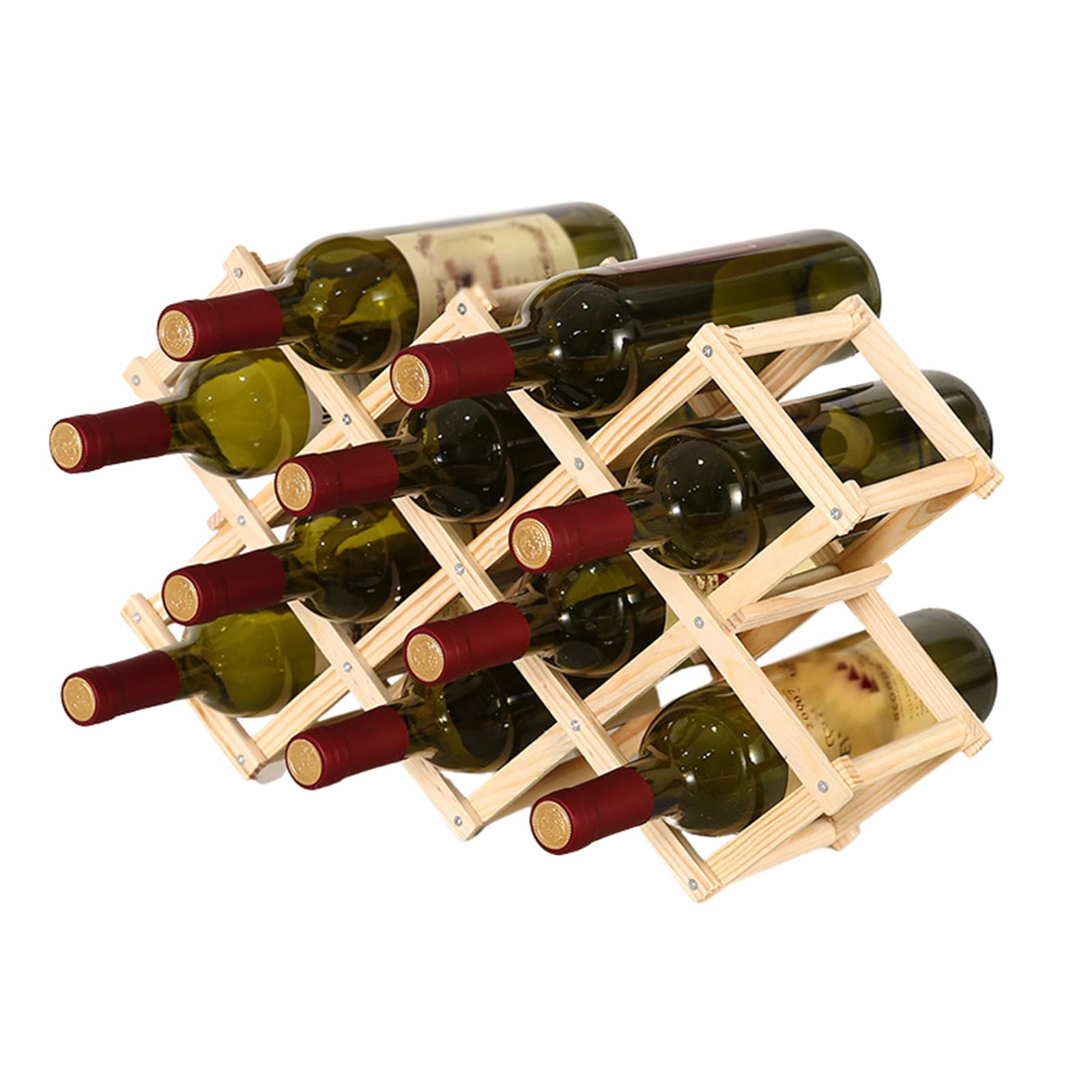 Casier à vin en bois pliable pour 10 bouteilles - Support de comptoir cuisine