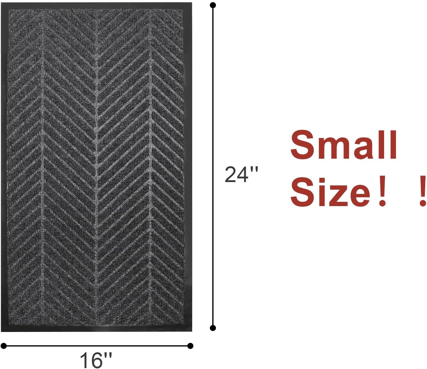 Front Door Mat Indoor Outdoor Entrance, 16" x 24" Heavy Duty Doormat for Entryway, Absorbent Low Profile Welcome Mats Non-Slip, Trap Dirt Durable Mats for Home, Patio, Garage